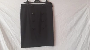 Ladies Black Polyester Mix Black Knee Length Straight Skirt. Size 12. Evie. - Picture 1 of 3