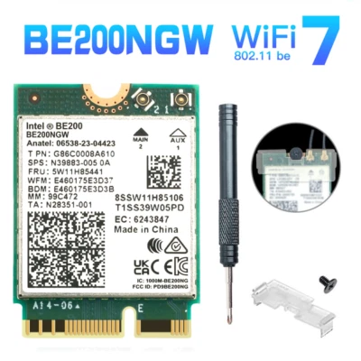 Intel BE200 NGFF Key E M.2 Wifi Card Bluetooth 5.4 for PC BE200NGW Network Card - Image 1 of 4