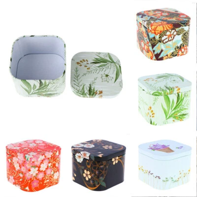 Tea Sealed Box Tin Square Can Candy Iron Box Container Jar Kitchen Storage - Image 1 of 4
