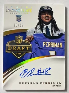 2015 Panini Immaculate Collection NFL Draft Breshad Perriman Auto RC 03/26 - Picture 1 of 2