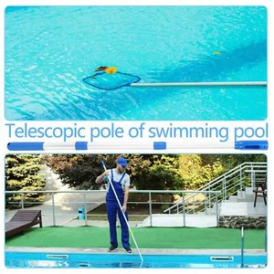Telescopic Swimming Pool Pole 3-Section Rods for Pool Skimmer Net Cleaning - Picture 1 of 7