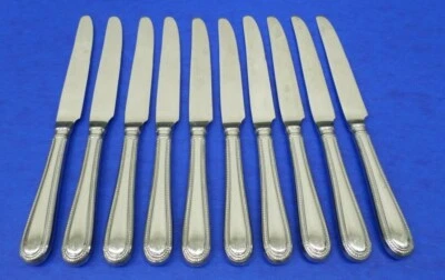 10 - Oxford Hall OHX74 Beaded Glossy Stainless Korea Flatware DINNER KNIVES - Image 1 of 4