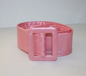 Girl's Belt 27 inch Long Faux Leather 1 3/4 inch Wide Shimmery Pink - Picture 1 of 3