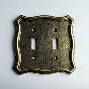 VINTAGE DUAL LIGHT SWITCH COVER AMERICAN TACK & HDWE 1968 REGENCY - Picture 1 of 2