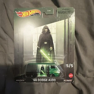 HOT WHEELS Premium Star Wars Mandalorian '66 Dodge A100 Van 5/5 Real Riders - Picture 1 of 2