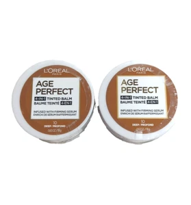 (2) L'Oreal Age Perfect 4 in 1 Tinted Face Balm Foundation, #10 Deep - Picture 1 of 2