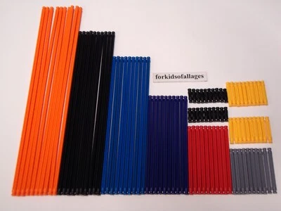 Mezcla de 100 varillas MICRO KNEX - Lote de piezas/piezas de repuesto Mini K'nex naranja, negro+ Foto 1 de 2