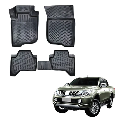 Alfombrillas para Mitsubishi L200 2015-2018 | Alfombrilla personalizada negra Foto 1 de 4