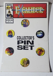 Juego de (6) prendedores de botón Marvel Excalibur 1989 nuevo sellado - Imagen 1 de 11