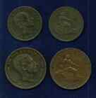 SPAIN 1870, 1877 10 CENTIMOS, 1870, 1878 5 CENTIMOS COINS, LOT OF (4)!