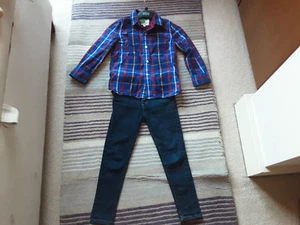 Girls Mini Boden Shirt, Marks & Spencer Skinny Black Jeans Trousers size 6-7 yr - Picture 1 of 15