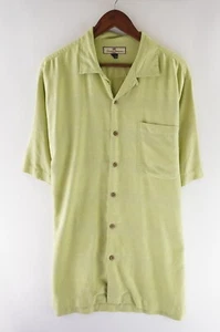 Camisa Tommy Bahama Talla Grande Verde Sólido Abotonada Manga Corta Bolsillo Seda Hombres - Imagen 1 de 10