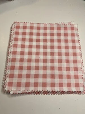 20 - 5” X 5” Moda Fabric Squares ( Pink & White Check) - Image 1 of 2