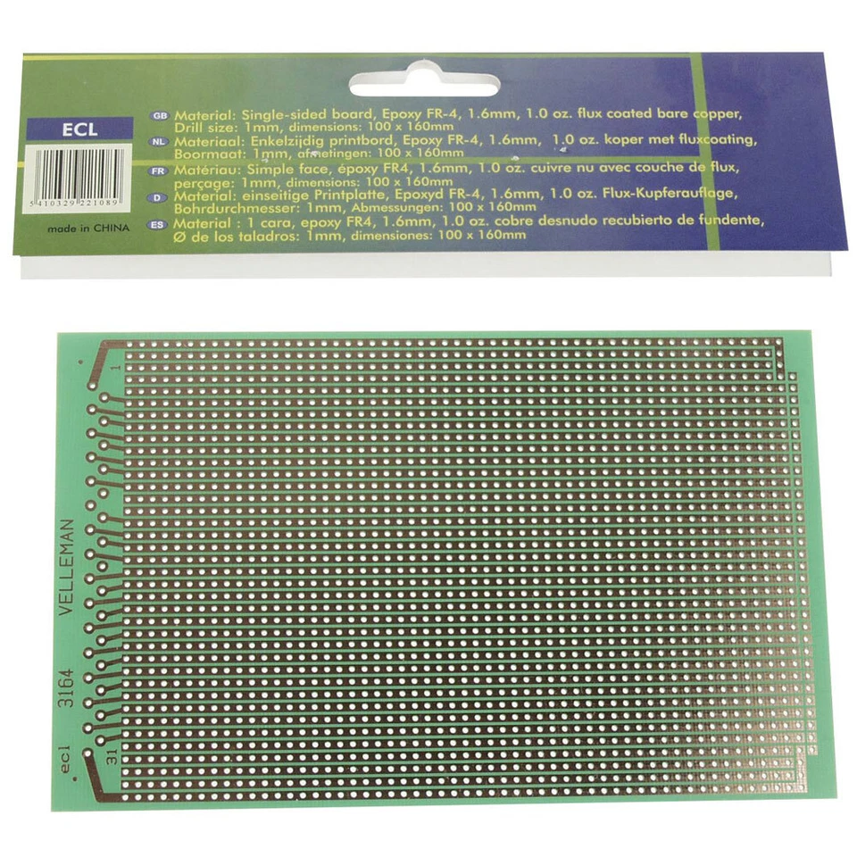 Velleman ECL Eurocard pieceB 160x100mm 1piece - Image 1 of 1