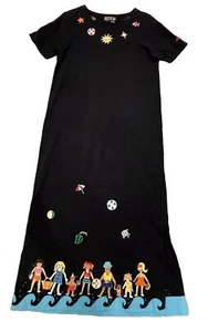 Berek 2 Takako Saxon Maxi Dress Embroidered Beach Scene Art to Wear Women’s M - Picture 1 of 20