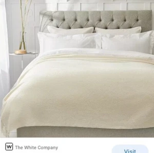 The White Company Luxury Alpaca And Silk Bed Throw Blanket Alabaster Colour - Picture 1 of 8