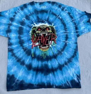 2022 SLAYER Blue tie dye Snake T shirt 2xl - Foto 1 di 5