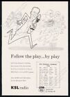 1956 KSL radio station Salt Lake City BYU football schedule vintage print ad