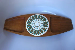 PATRÓN DE SERVICIO DE MADERA ""SERE"" ESTILO CANOA DE COLECCIÓN: HECHO EN JAPÓN - Imagen 1 de 4
