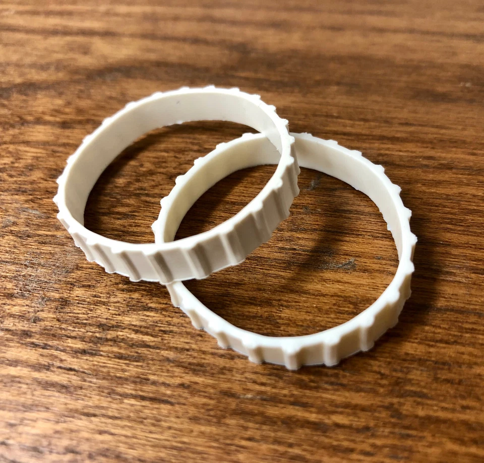 MATCHBOX white rubber Treads / Tracks for 35B SNOW TRAC TRACTOR 1 pair - Image 1 of 1