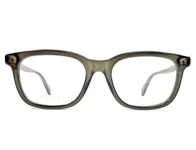 Gucci Eyeglasses Frames GG0938O 005 Gray Olive Gold Square Full Rim 53-19-145 - Image 1 of 4