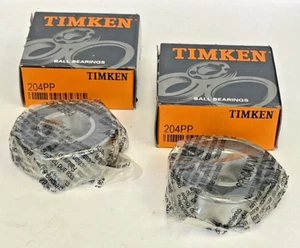 TIMKEN *LOT OF 2* - 204PP - DOUBLE SEALED RADIAL BALL BEARING - 6204 - 20X47X14 - Picture 1 of 5