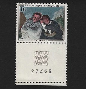 OPC 1966 France Daumier Painting Margin Plate No Sc#1153 MNH 33424 - Picture 1 of 1