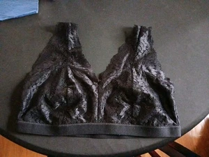 Damen Schlaf BH schwarz Spitze vorne gefüttert ohne Bügel Größe 3XL - Bild 1 von 3