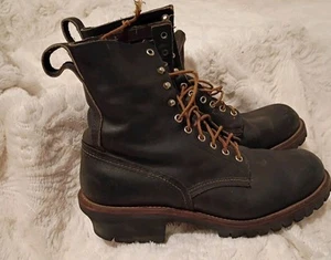 Redwing Boots Ranger Logger Work Boot Black Leather - Picture 1 of 21
