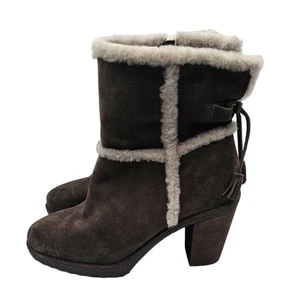 Stivali donna Frye taglia 9,5 shearling JEN marroni pelle scamosciata estremità nappa - Foto 1 di 11