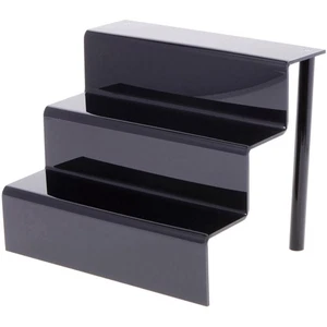 Plymor Black Acrylic 3-Step Display Stairs, 9.5" H x 12" W x 9.5" D - Picture 1 of 1