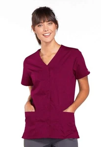 Cherokee Women's,  V-Neck Scrubs Shirt, Wine, Size: XXXXX-Large - Picture 1 of 6