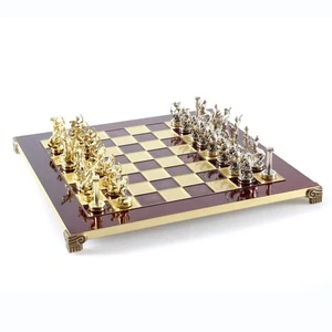 Labours of Hercules Metal Chess Set Gold & Silver Chessmen 36cm Manopoulos S5RED - Picture 1 of 7