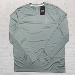 Camisa Under Armour Drift Marea Gráfica Manga Larga UPF Verde Pesca Para Hombre Grande - Imagen 1 de 8