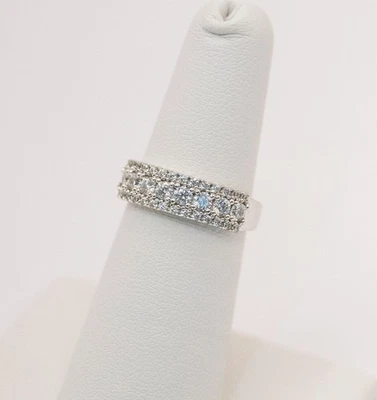 Berricle Art Deco 1.3 ct tw CZ Eternity Ring Sterliing Silver Size 6 - Image 1 of 3