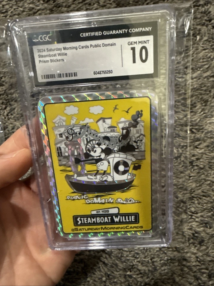 Saturday Morning Cards, SMC Steamboat Willie Prism Sticker CGC 10 - Image 1 of 1