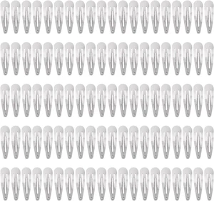 100 Pack 2" Snap Metal Hair Clips in Silver, Gold, Black for DIY & Crafts - Picture 1 of 12