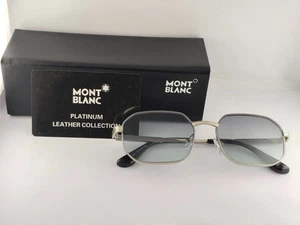 Luxus Montblanc Sonnenbrille | silbernes Metallgestell | 100 % UV-geschützte graue Gläser - Bild 1 von 7