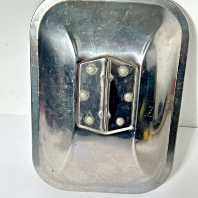 Vintage 7" × 10" Caminhão Lateral Reboque Espelho Cabeça Pickup Aço Inoxidável Cromado - Imagem 1 de 4