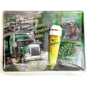 Wernesgrüner Bier Blechschild 30x40cm Truck LKW Werbung Reklame gewölbt+geprägt - Bild 1 von 3