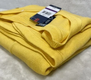 IZOD Womens Top Pullover Crew Neck Sweater XXL Yellow Premium Essentials Stretch - Picture 1 of 10