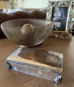 Poole Silver Co EPCA Silberplatte gravierte Basis 1897 Zigarre Tabak Box Patina - Bild 1 von 12