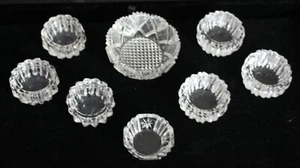 American Brilliant Period 7 Crystal Salt Cellars Plus Master Salt - 4 Patterns - Picture 1 of 8