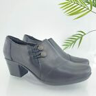 Clarks Women&#39;s Emslie Warren Boot Size 9.5 Block Heel Black Leather Shootie Shoe