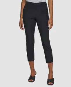 $89 Calvin Klein Women's Black Petite Slim Leg Capri Pants Size 10P - Picture 1 of 2