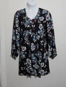 Time And Tru Size XXL (20) Shift Dress Floral Empire Waist V Neck Lined - Picture 1 of 11
