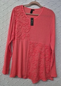 Womens Blouse Focus Cadual Life M Runs Bigger Large Pink/Orange NEW - Picture 1 of 7