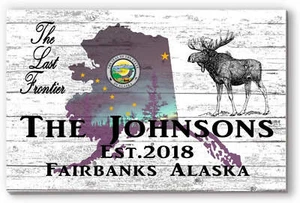 Apellido personalizado con letrero de casa de Alaska - Imagen 1 de 4