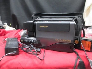 Sharp VL-L50U Slimcam Zoom 12 VHS Camcorder w Case Charger Vintage PARTS ONLY - Picture 1 of 8