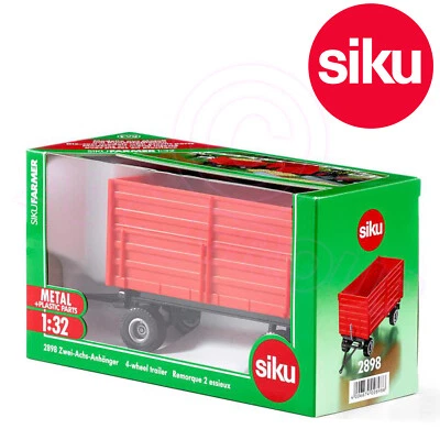Siku 2898 Harvesting Trailer Side Tipping 4 wheel pivot Plate + Rear hitch 1:32 - Image 1 of 3